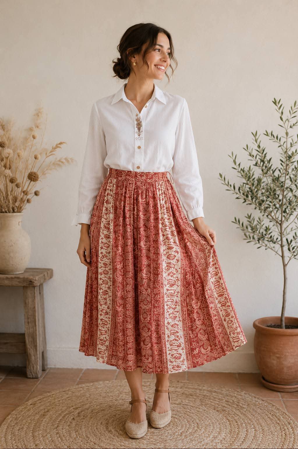 Jupe mi-longue taille 42 