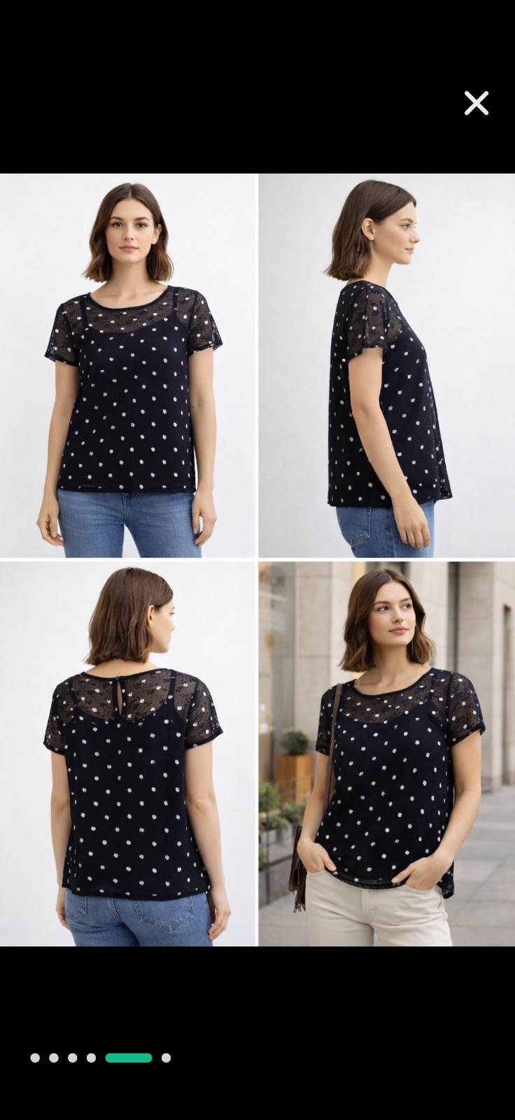 Pull bleu marine pointillé en blanc très chic ilabes M et L
