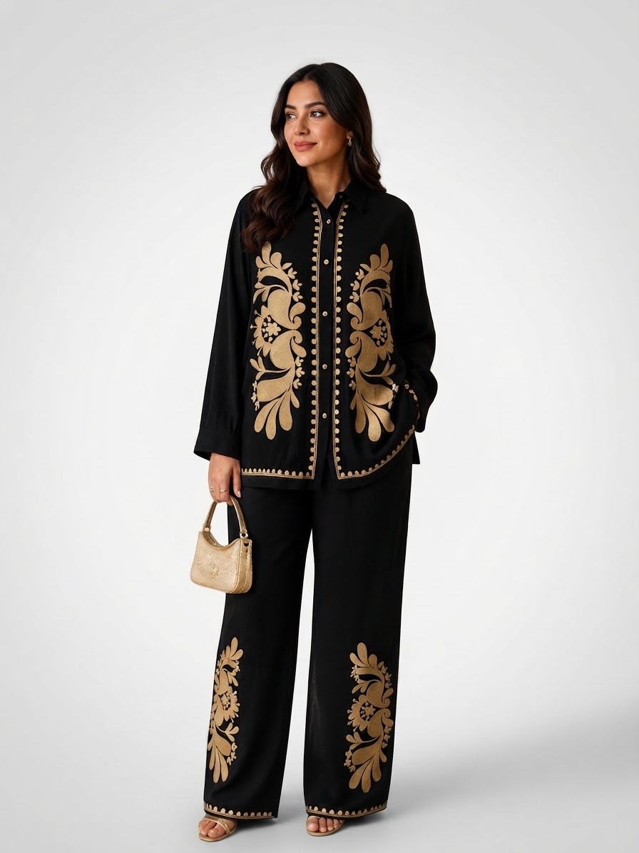 Set tissu kamraya avec broderie