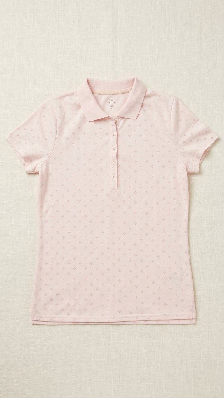 Polo rose poudré imprimé petits motifs C&A