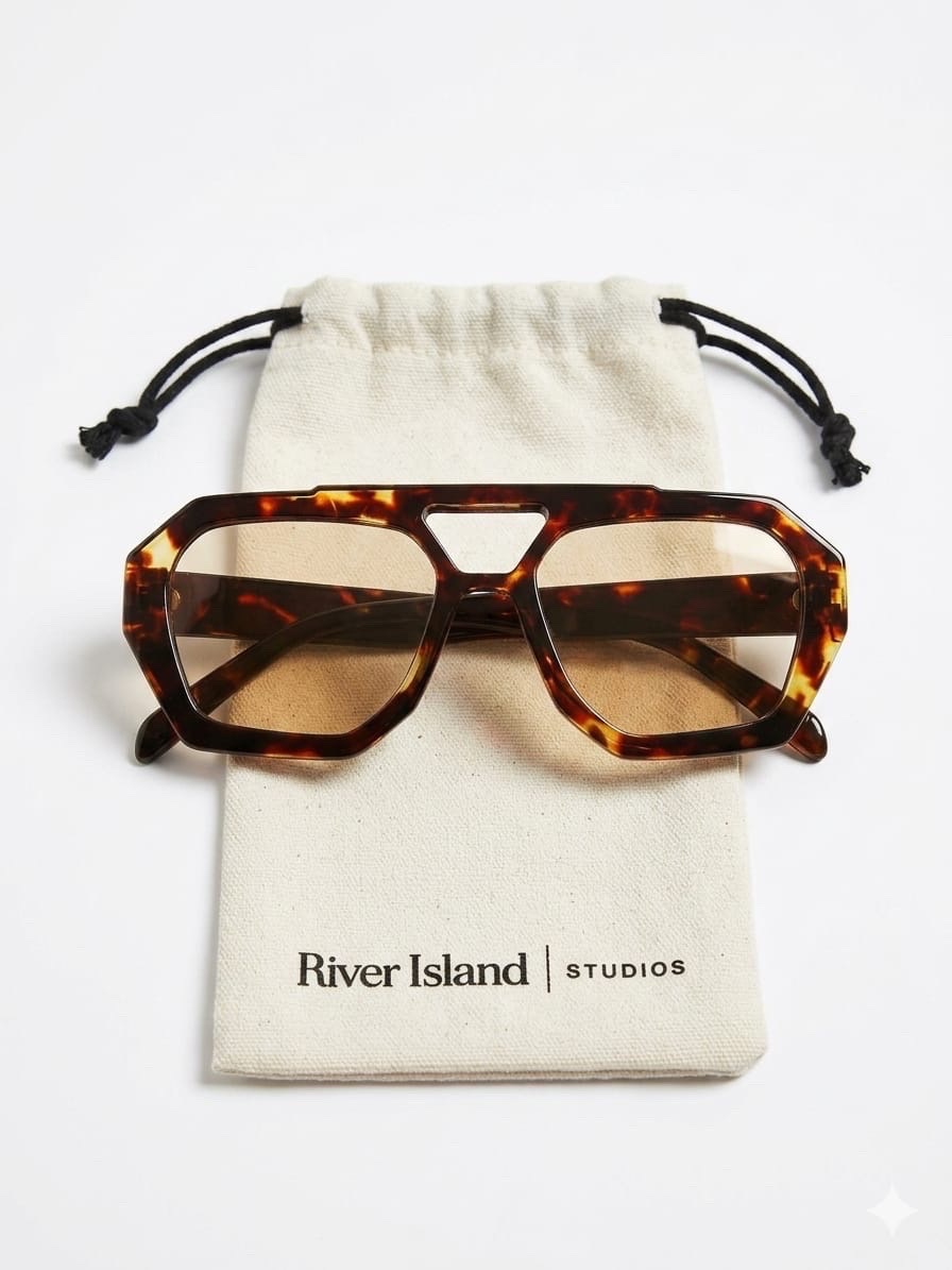 Lunettes de soleil avec monture effect ecaille de tortue 