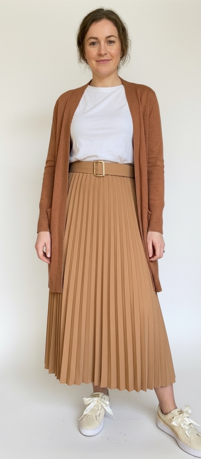 Jupe long + Gilet +basket