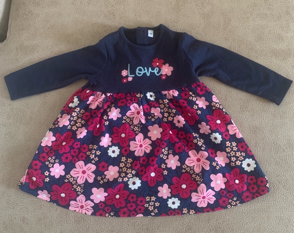 Robe bébé fille manches longues 12 mois