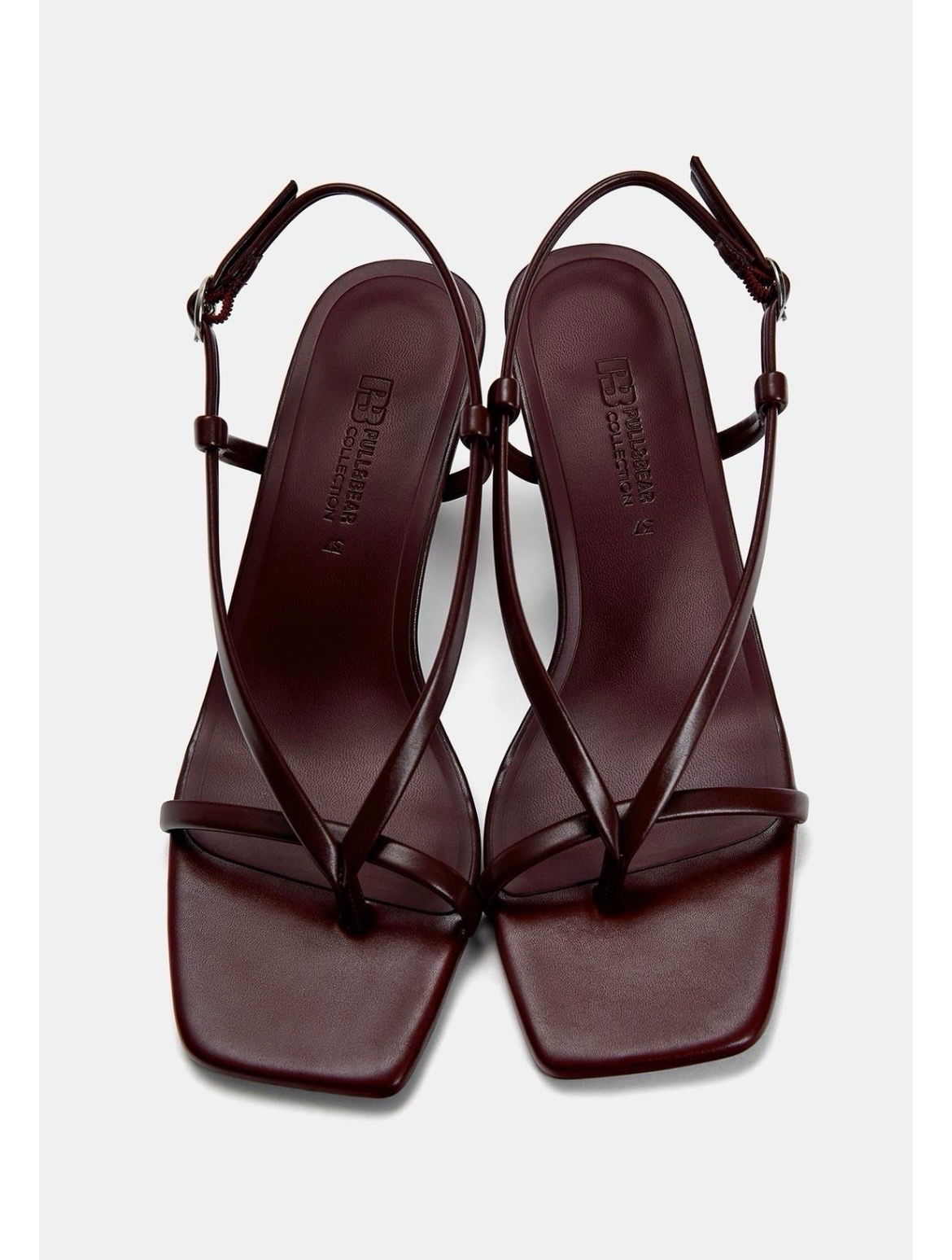 Sandale à talon 6 cm Rouge bordeaux 