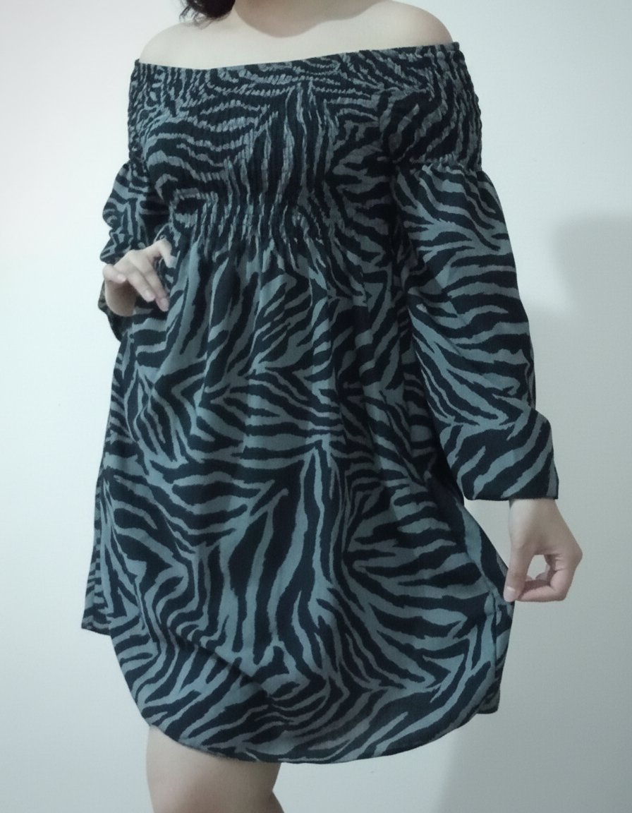 Robe grise (zebra print)