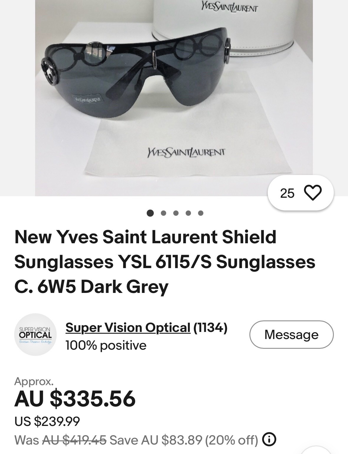 New Yves Saint Laurent model 6115/S