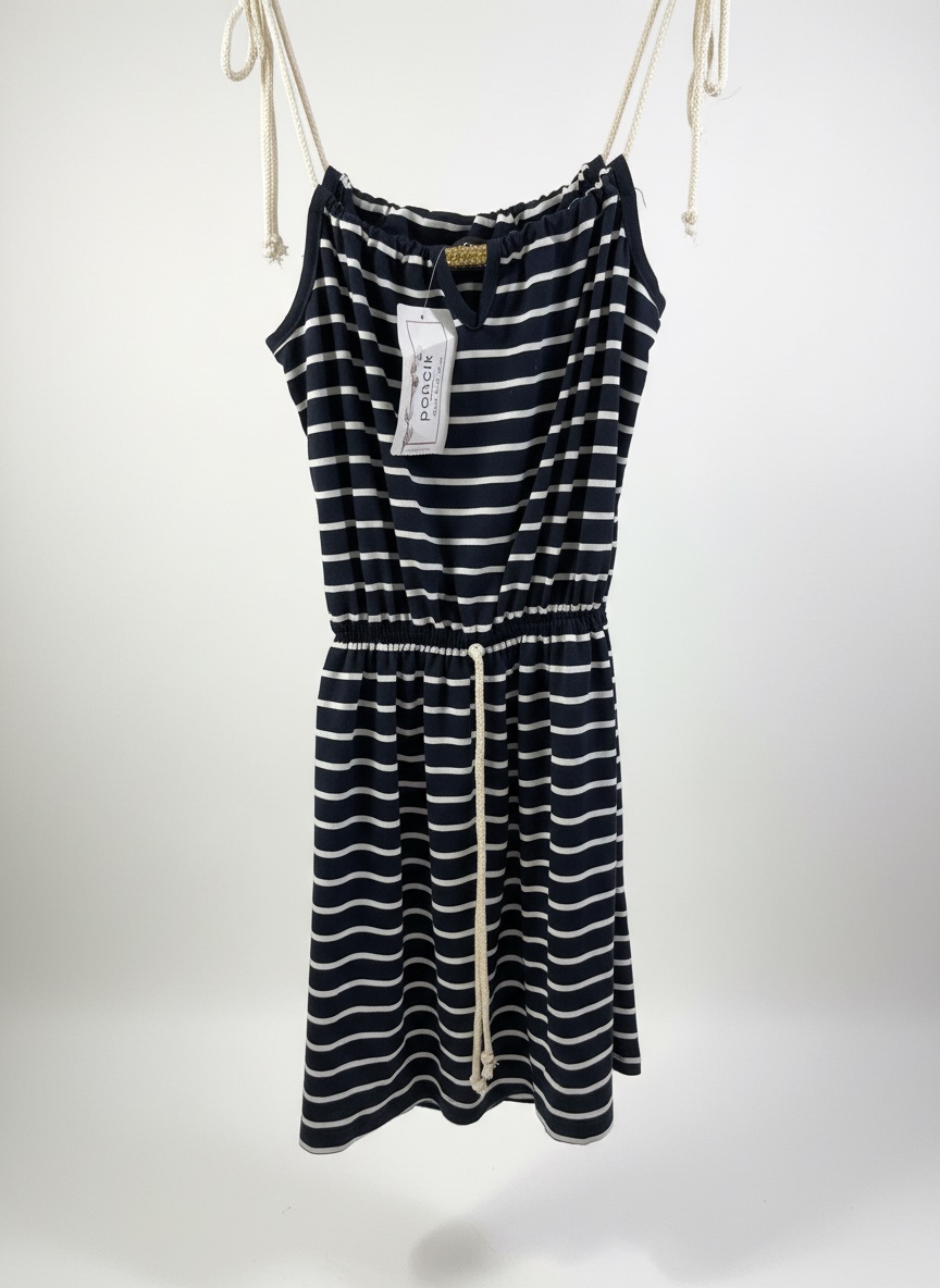 Robe d'été rayée noire et boanche taille s 