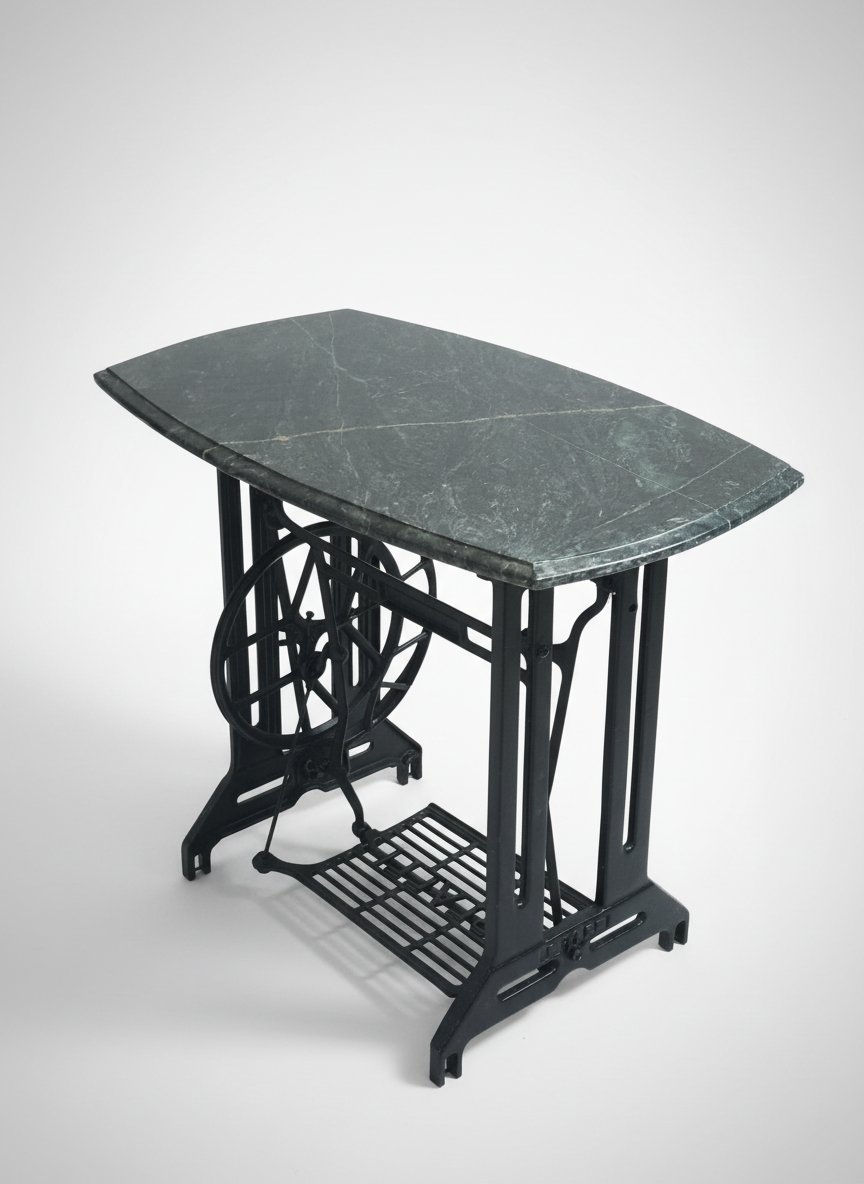 Console Design - Marbre Vert Guatemala & Fonte Ancienne PFAFF