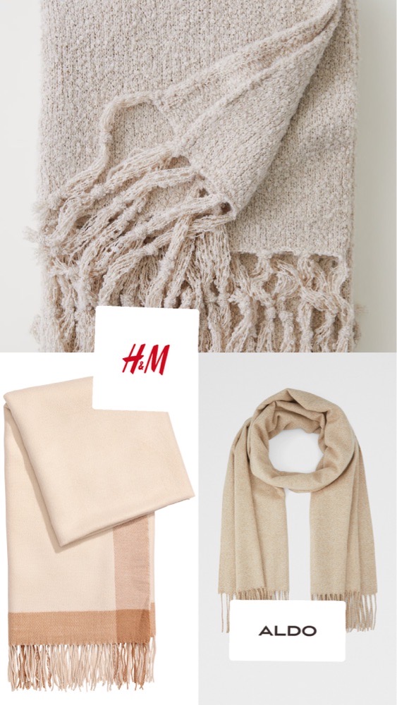 3 echarpes H&M et ALDO