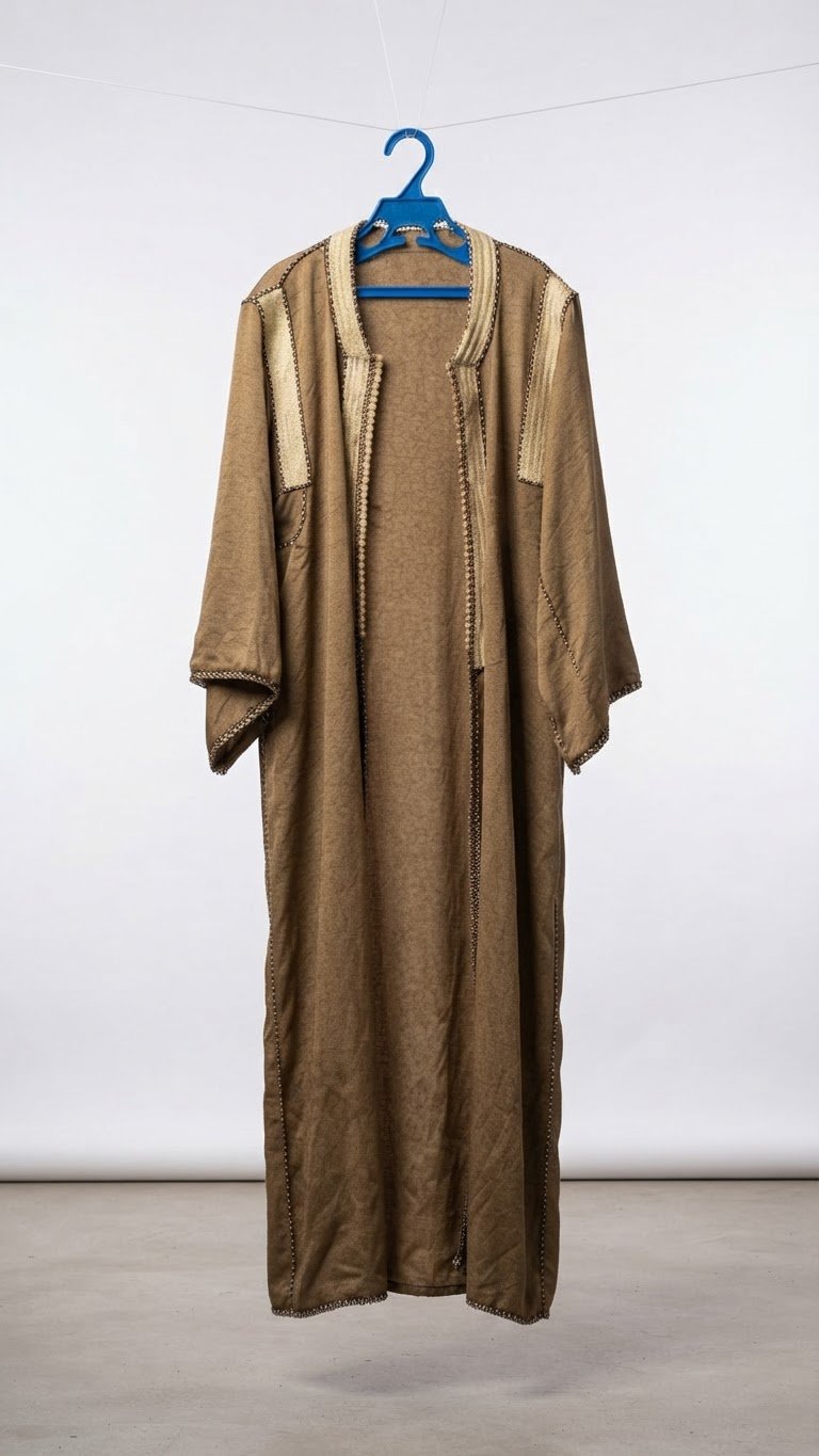 Abaya ou caftan tres beau tissu broderie marocaine