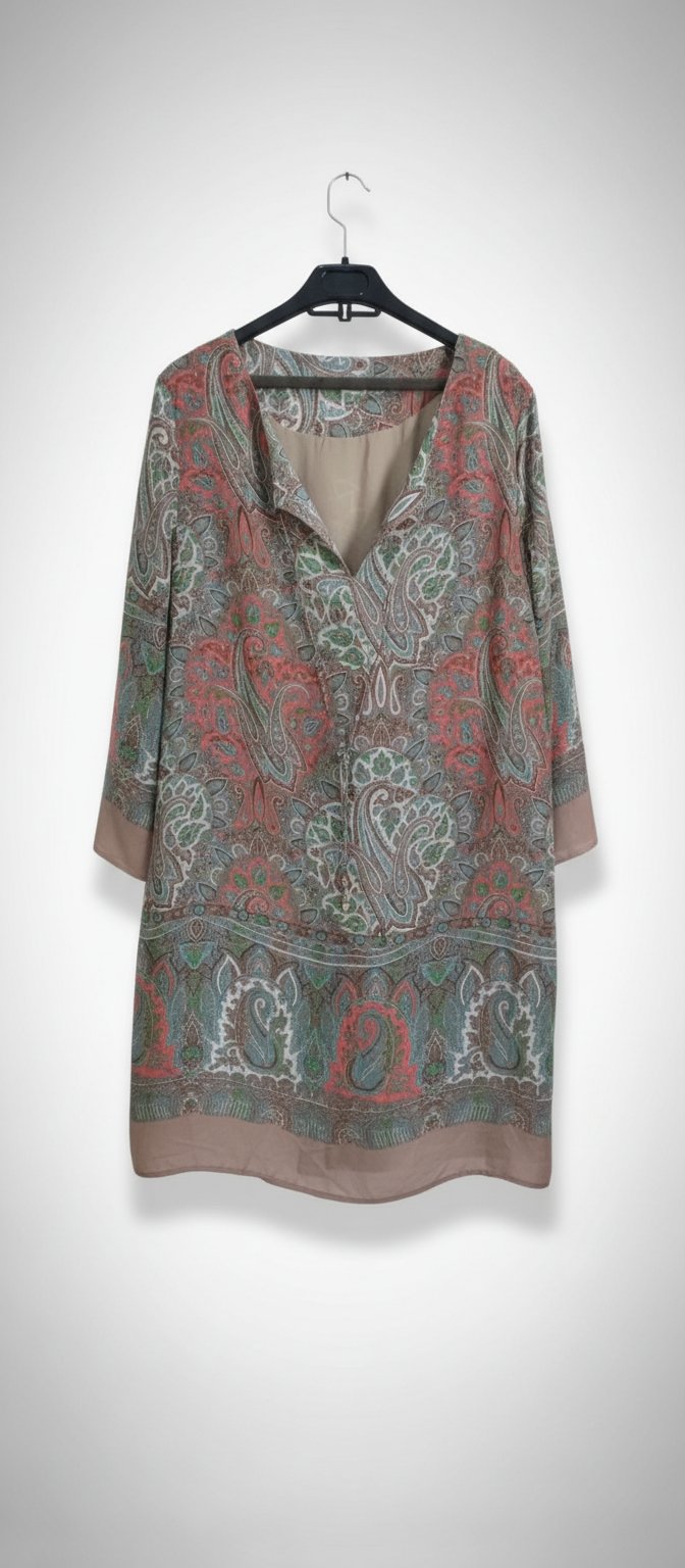 Chemise longue pour femme voilée tissu satiné avec doublure