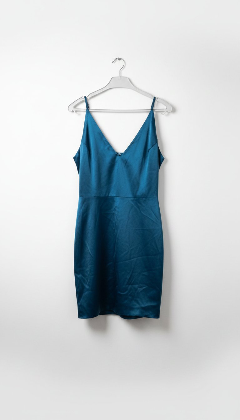 Robe satin Bleu élégante 
