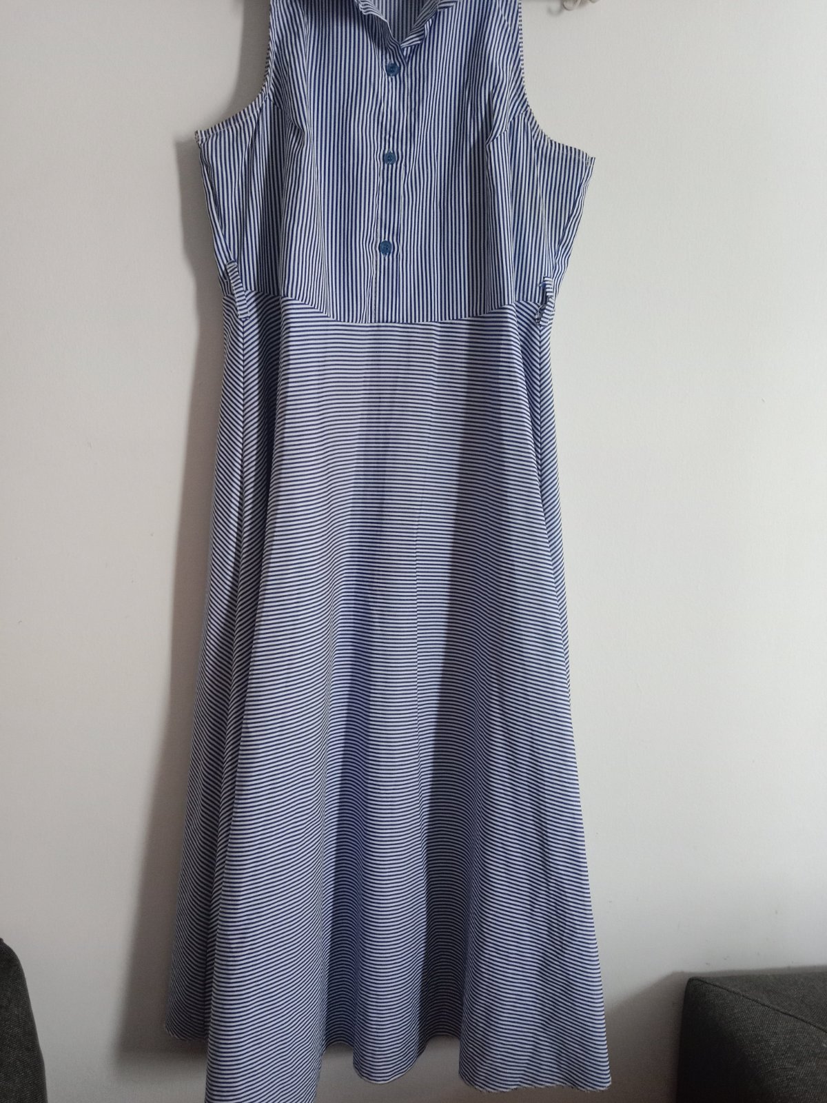 Robe longue rayé bleu et blanc 