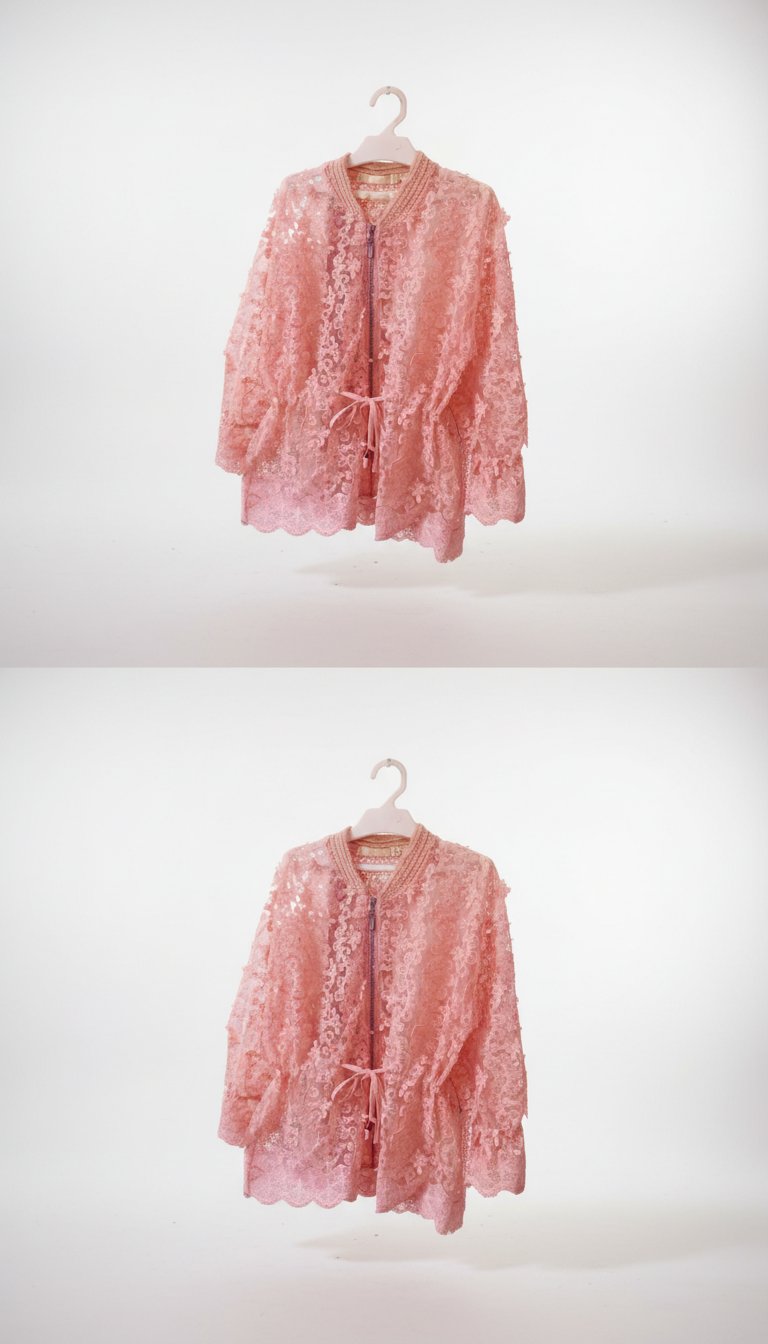 Veste fille rose en dentelle élégante