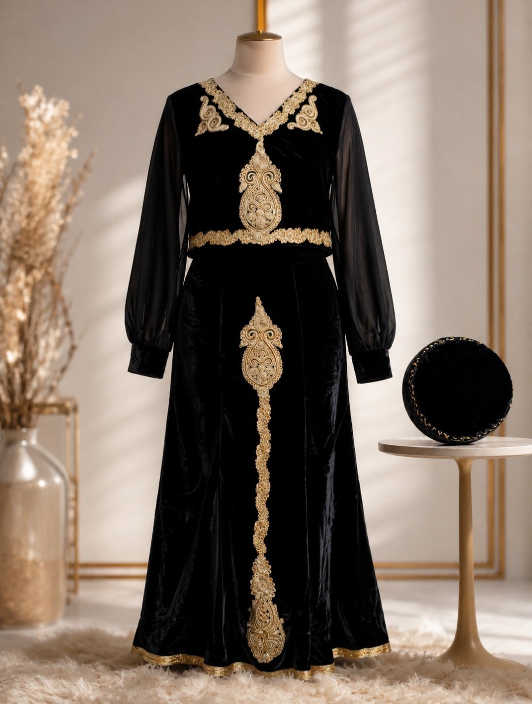 Ensemble noir en velours