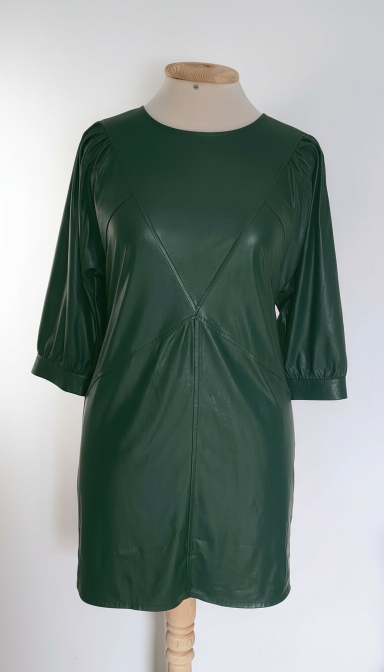 Robe similicuir verte T42