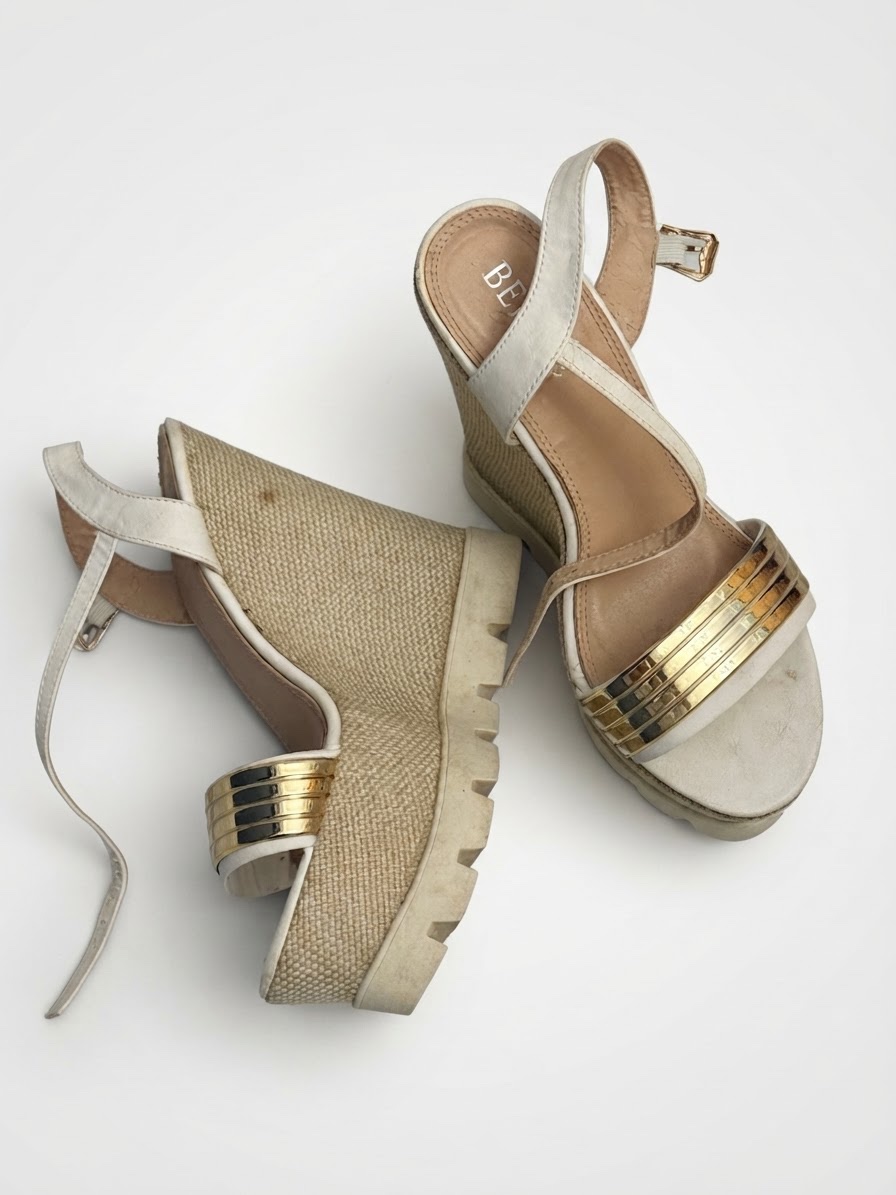 Talons blanc/doré 