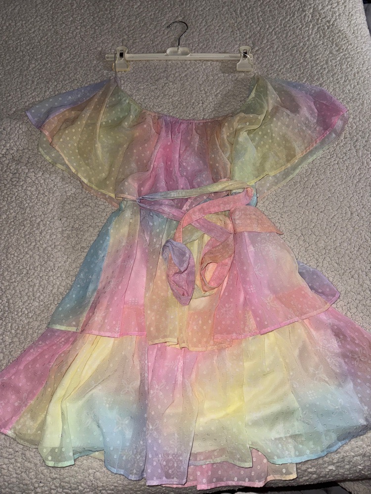 Jolie robe mini col bateau couleurs pastels 🩵🩷💛
