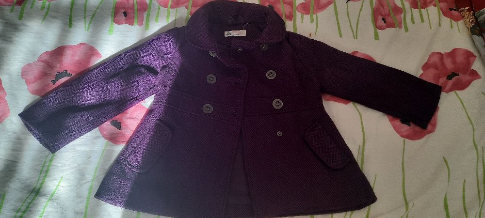 Manteau H&M violet fillette 2-3 ans neuf 
