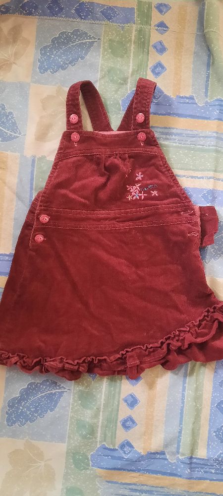 robe clayeux 3ans violet neuve en velou côtelé 