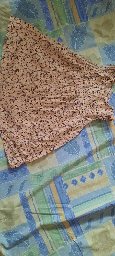 robe bébé  fille 24 mois fleuri en velour côtelé 