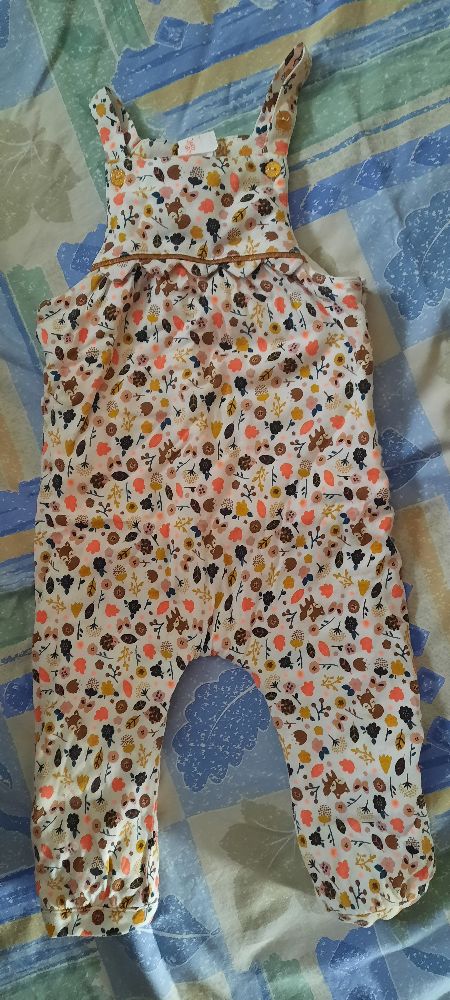 salopette bébé fille fleuri neuf 2 ans