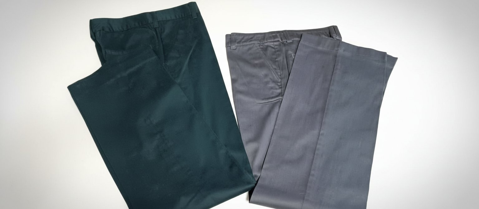 2 pantalons un bleu marine de la marque sasio taille 38 et l autre gris foncé 