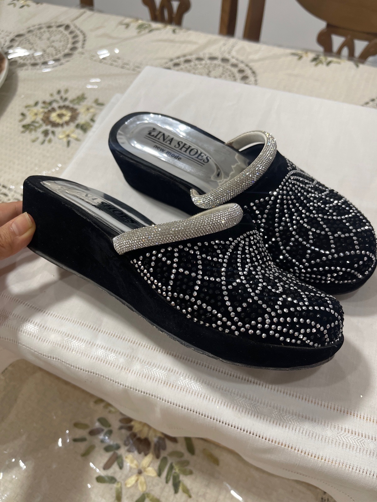 Mules de Soirée avec Strass – Qualité Supérieure – Pointure 40