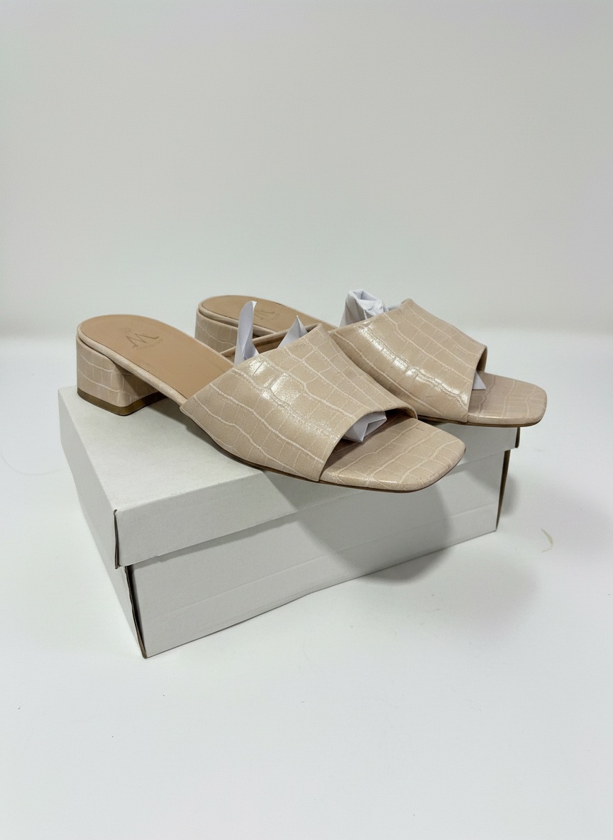 Mules rose clair effet crocodile – Pointure 43 (Très confortables)