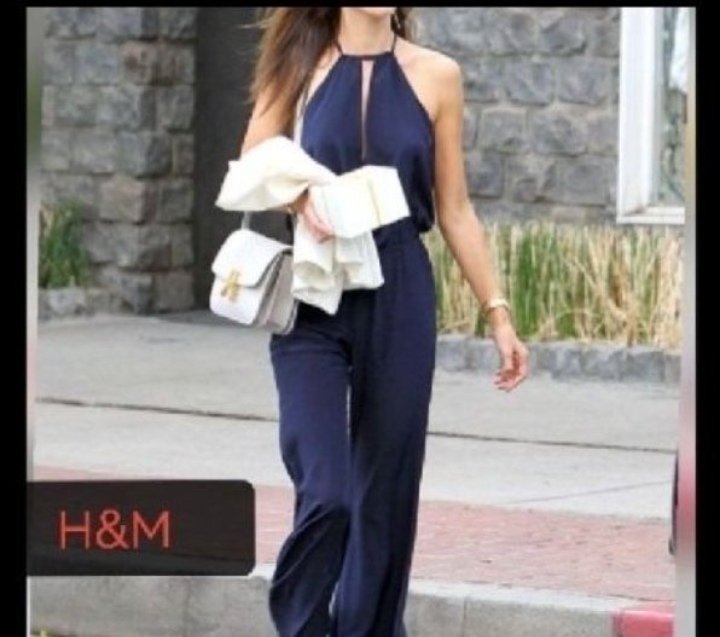 Combinaison longue large en satin de soie h&m 