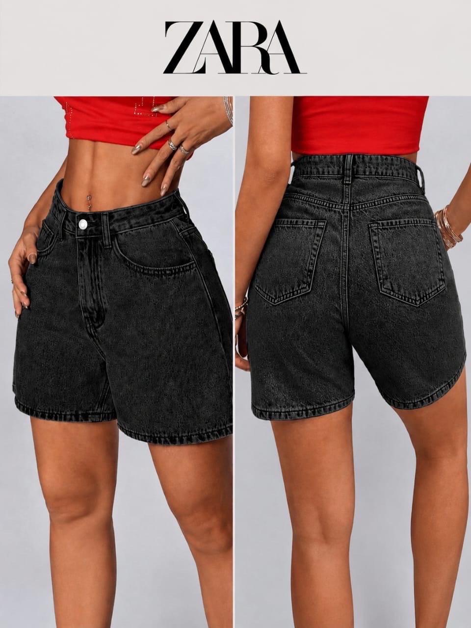 Short en jean noir