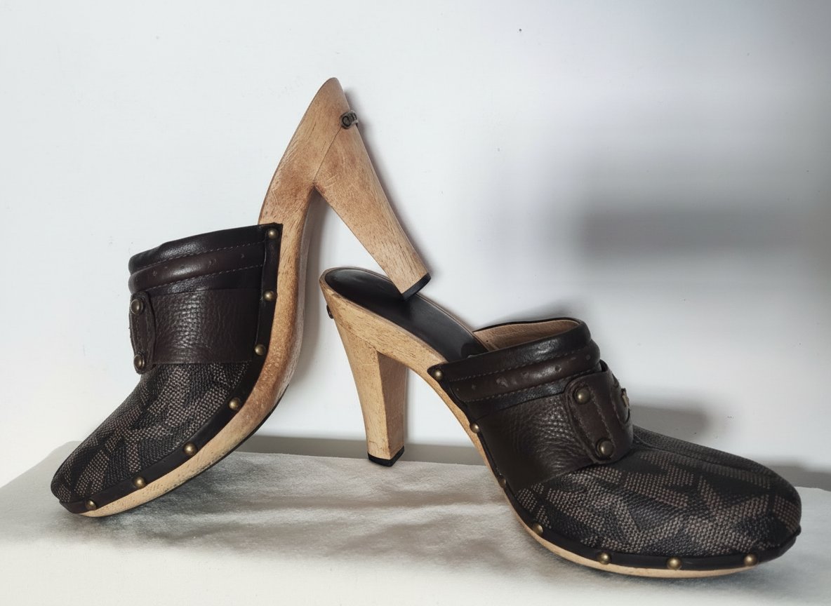 Sabots en cuir marron de Michael Kors