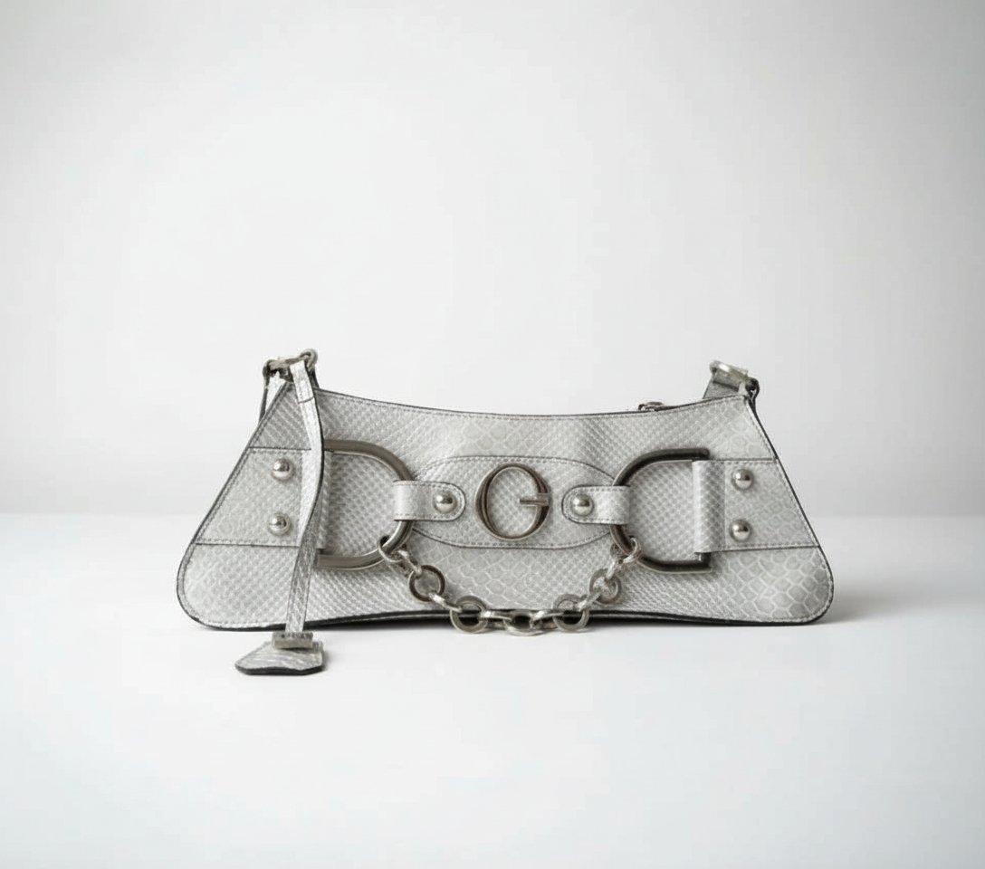 Sac à main gris argenté Guess