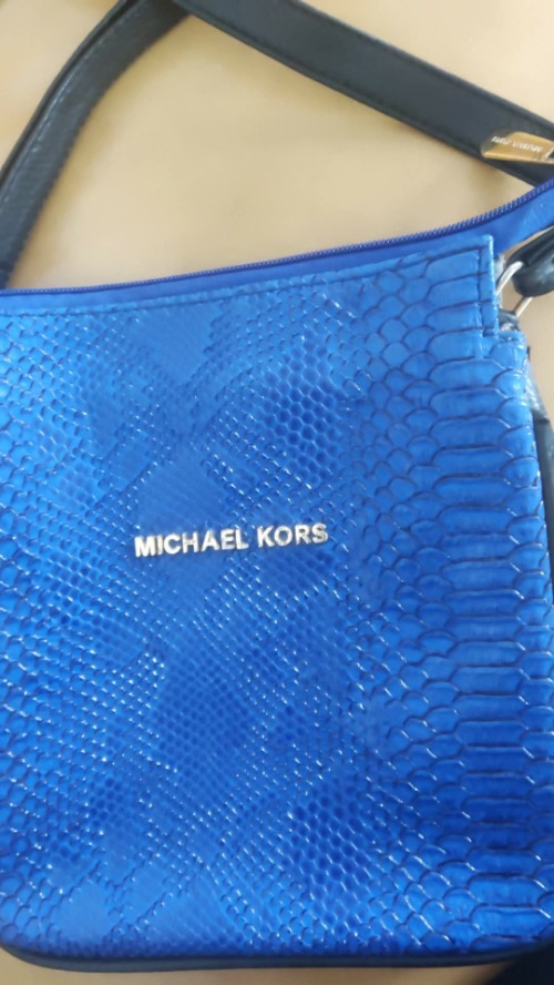 Sac MK bleu croco