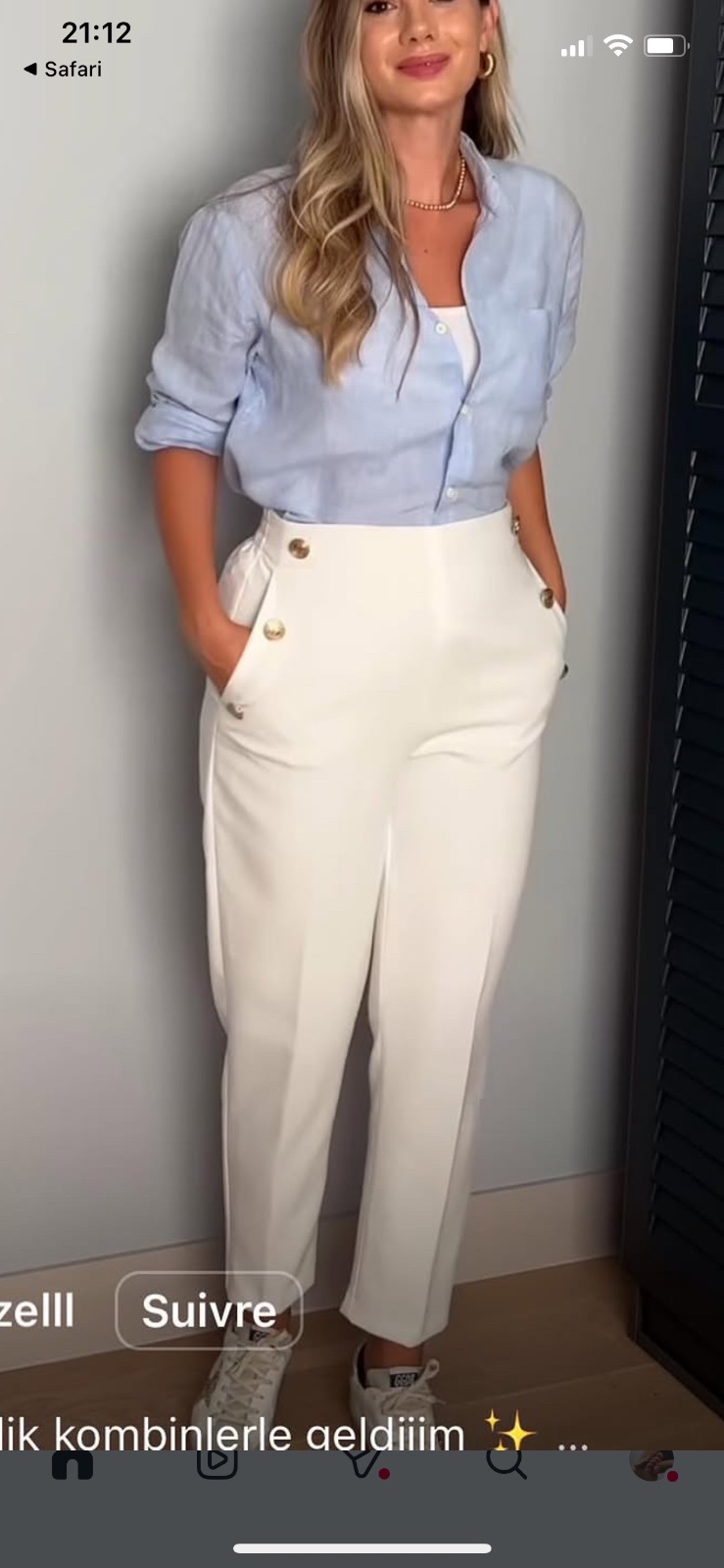 Pantalon  boutonné zara