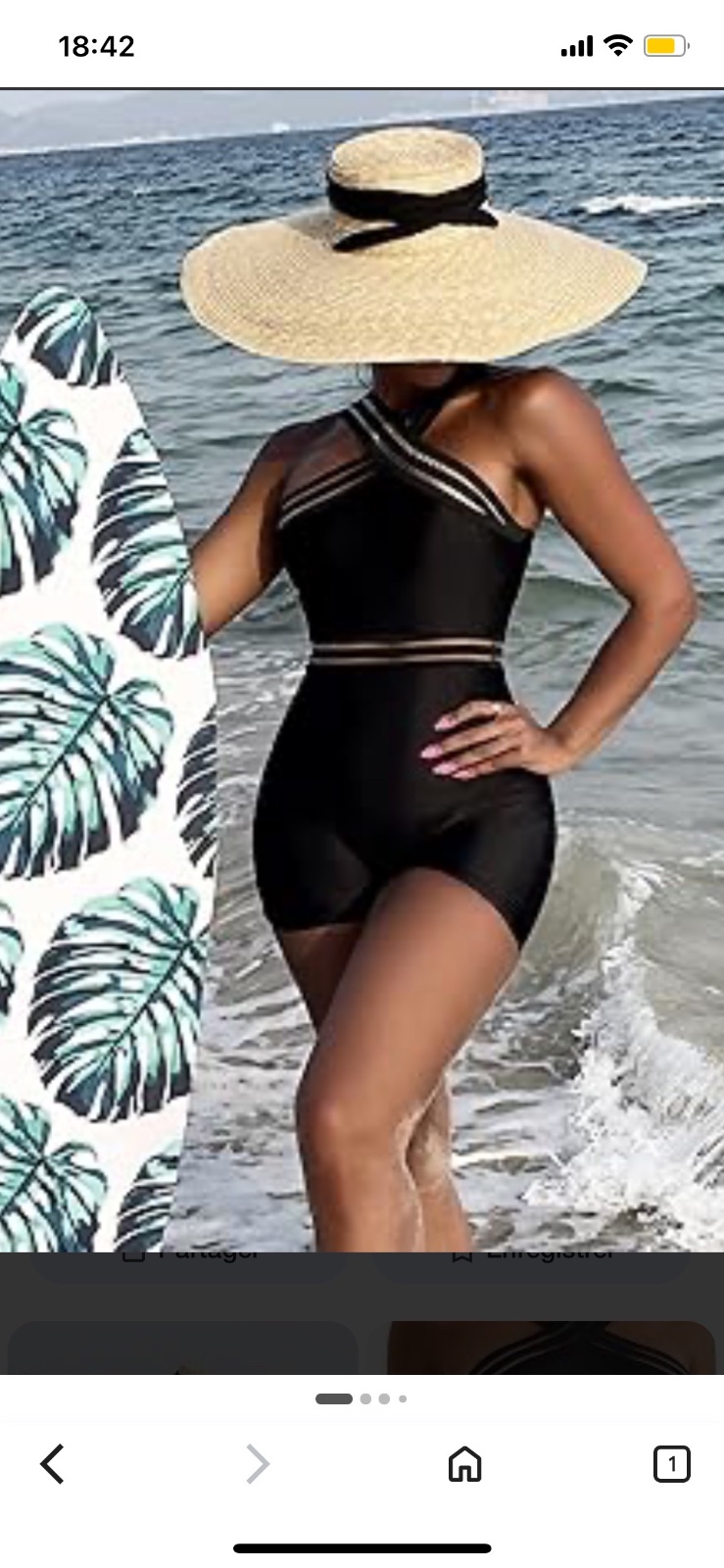 Mailot short noir Shein