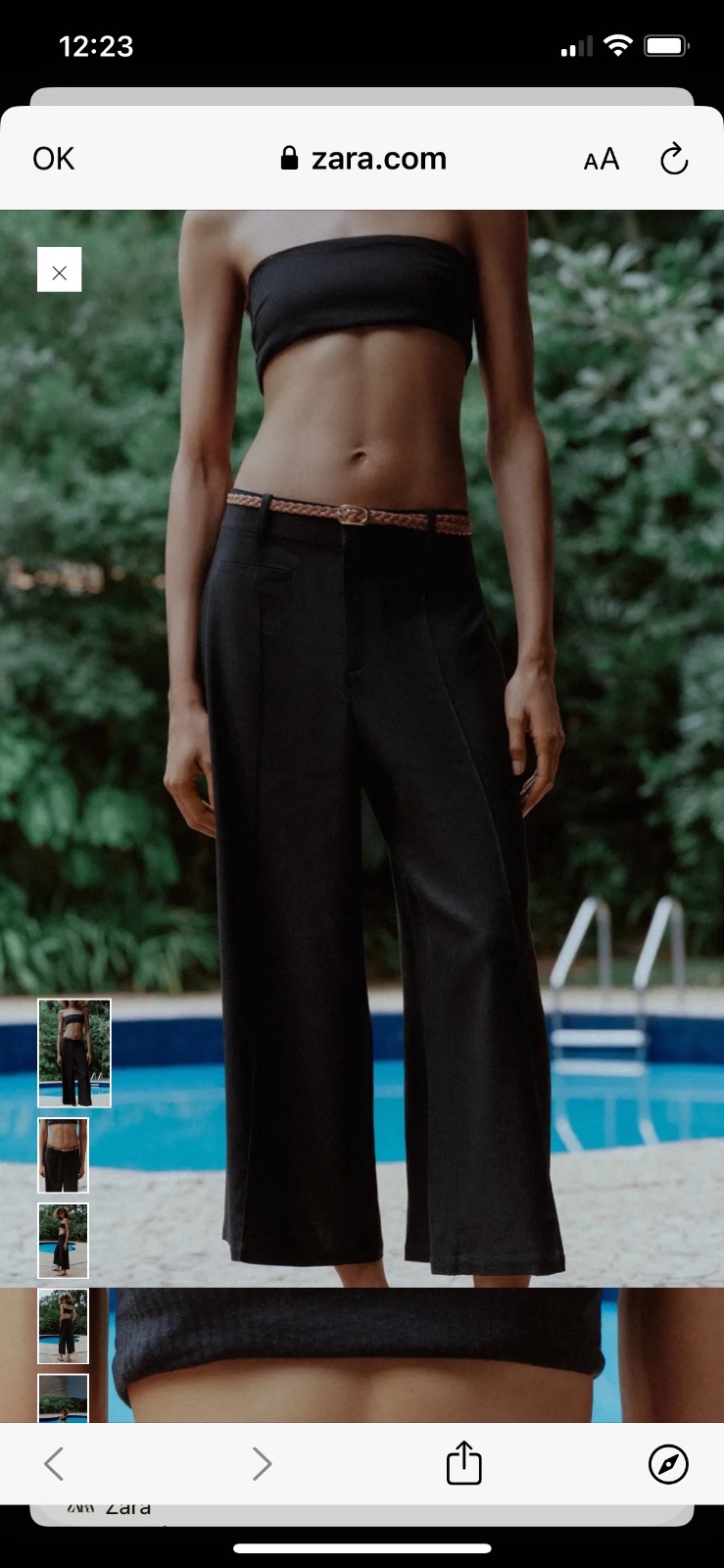 Pantalon jupe culotte en lin noir