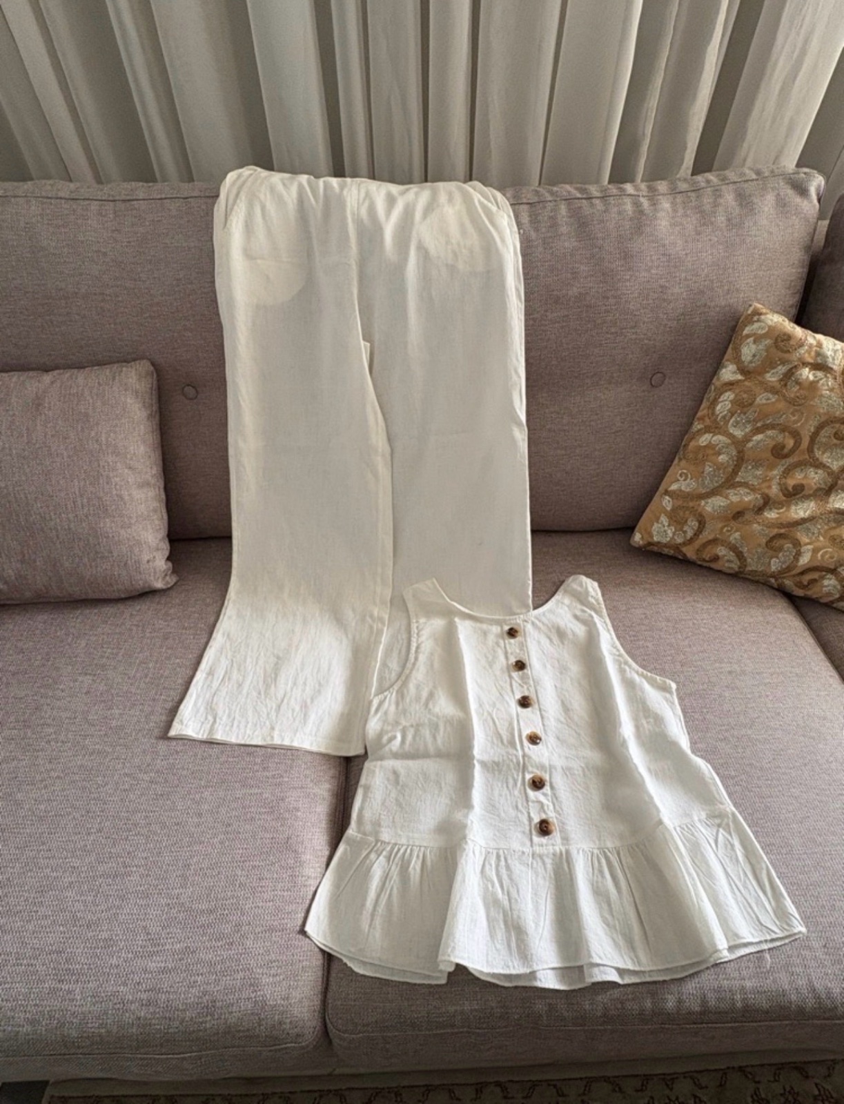 Ensemble blanc en lin