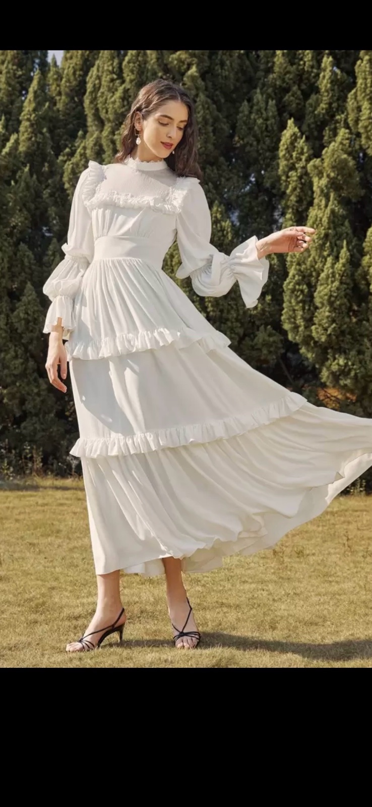 Robe victorienne blanche.