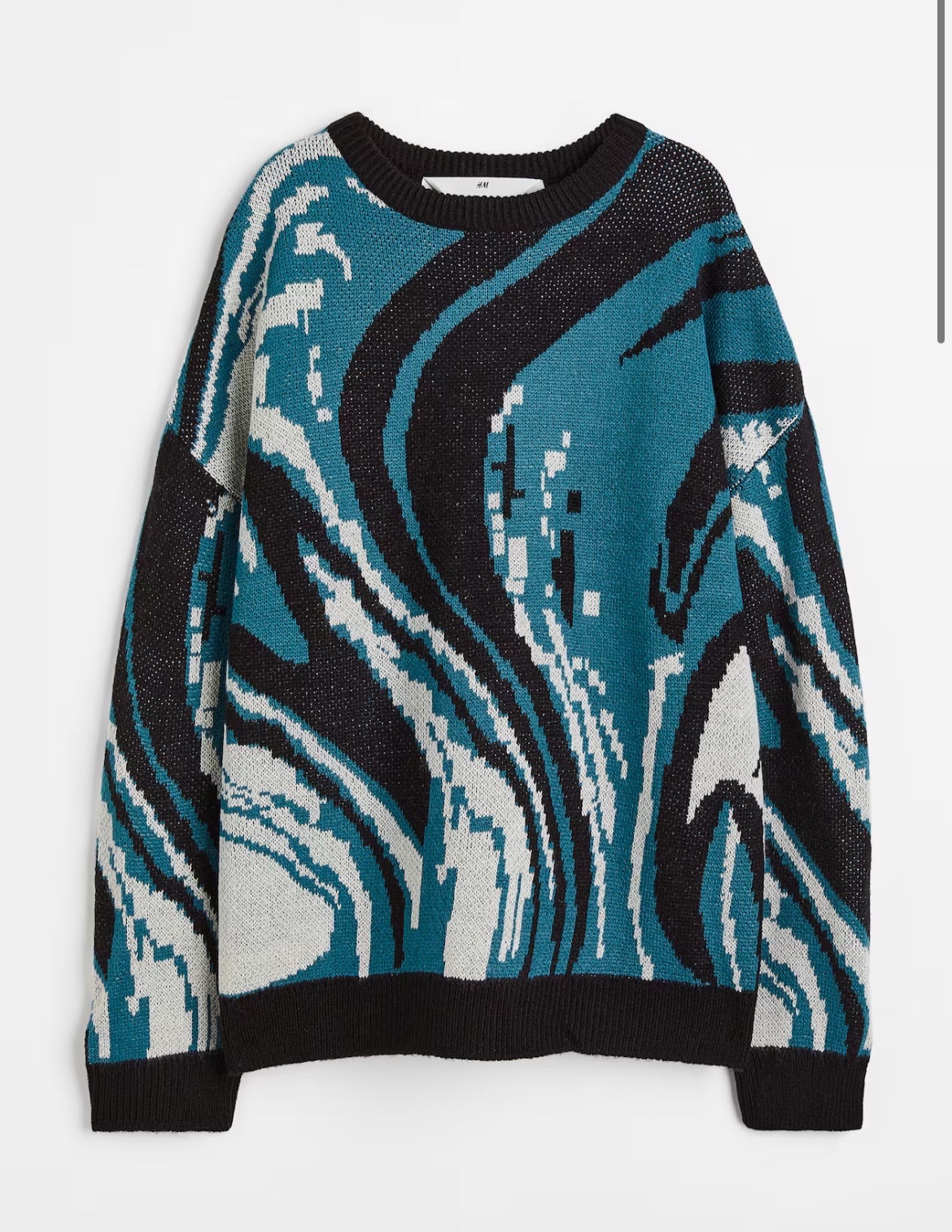 Double-knit jumper - Dark turquoise/Patterned - Kids | H&M