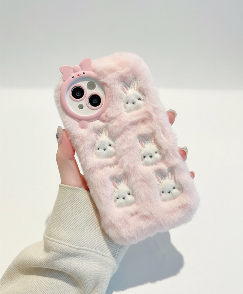 Coque iPhone 12 Fluffy Rose 🐰