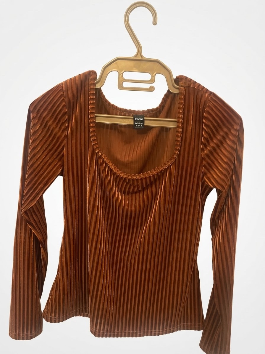 🤎 Pull marron à rayures verticales ajourées – SHEIN