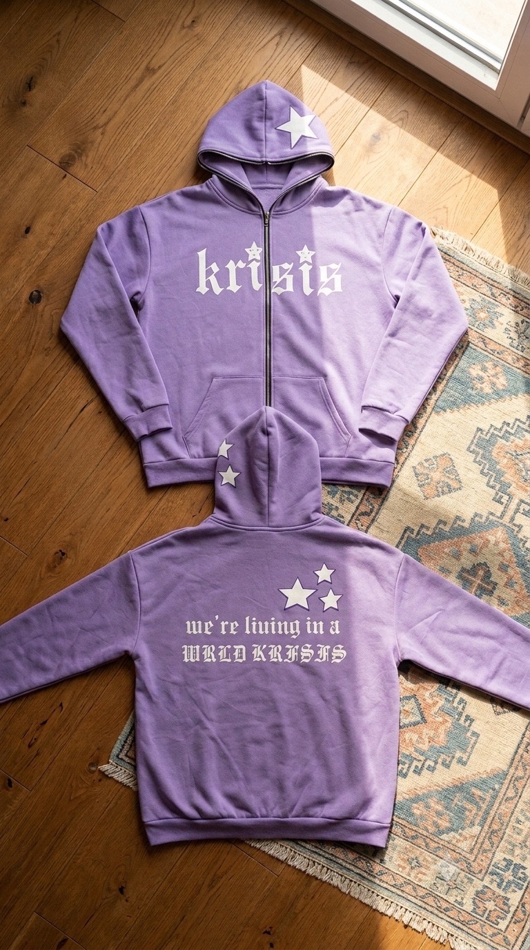 Zip-up Hoodie Krisis - Purple Aesthetic