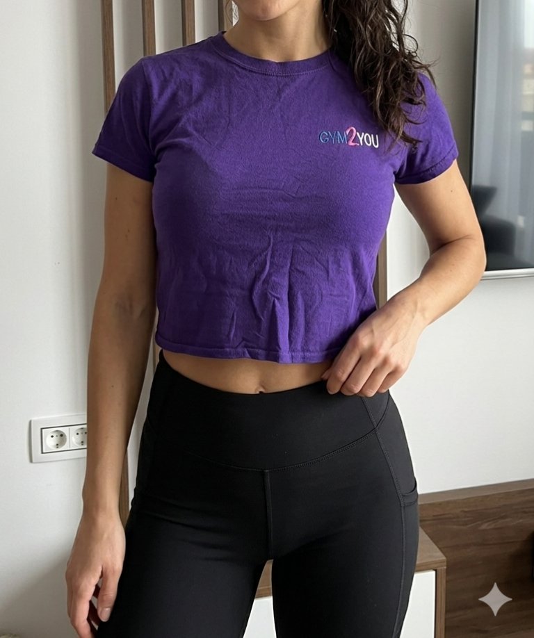 T-shirt crop top violet Gym2You