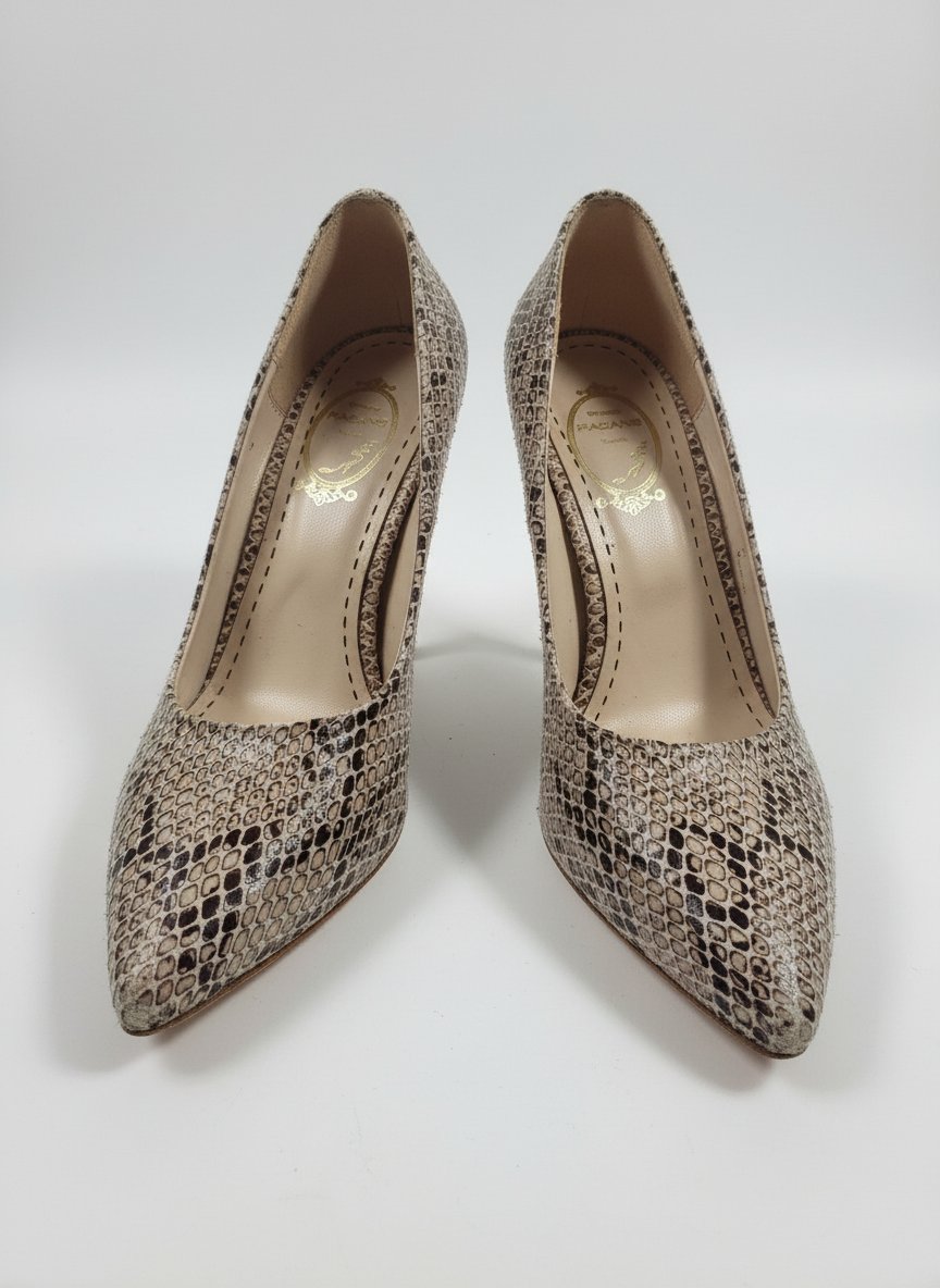 Escarpins beige serpent 