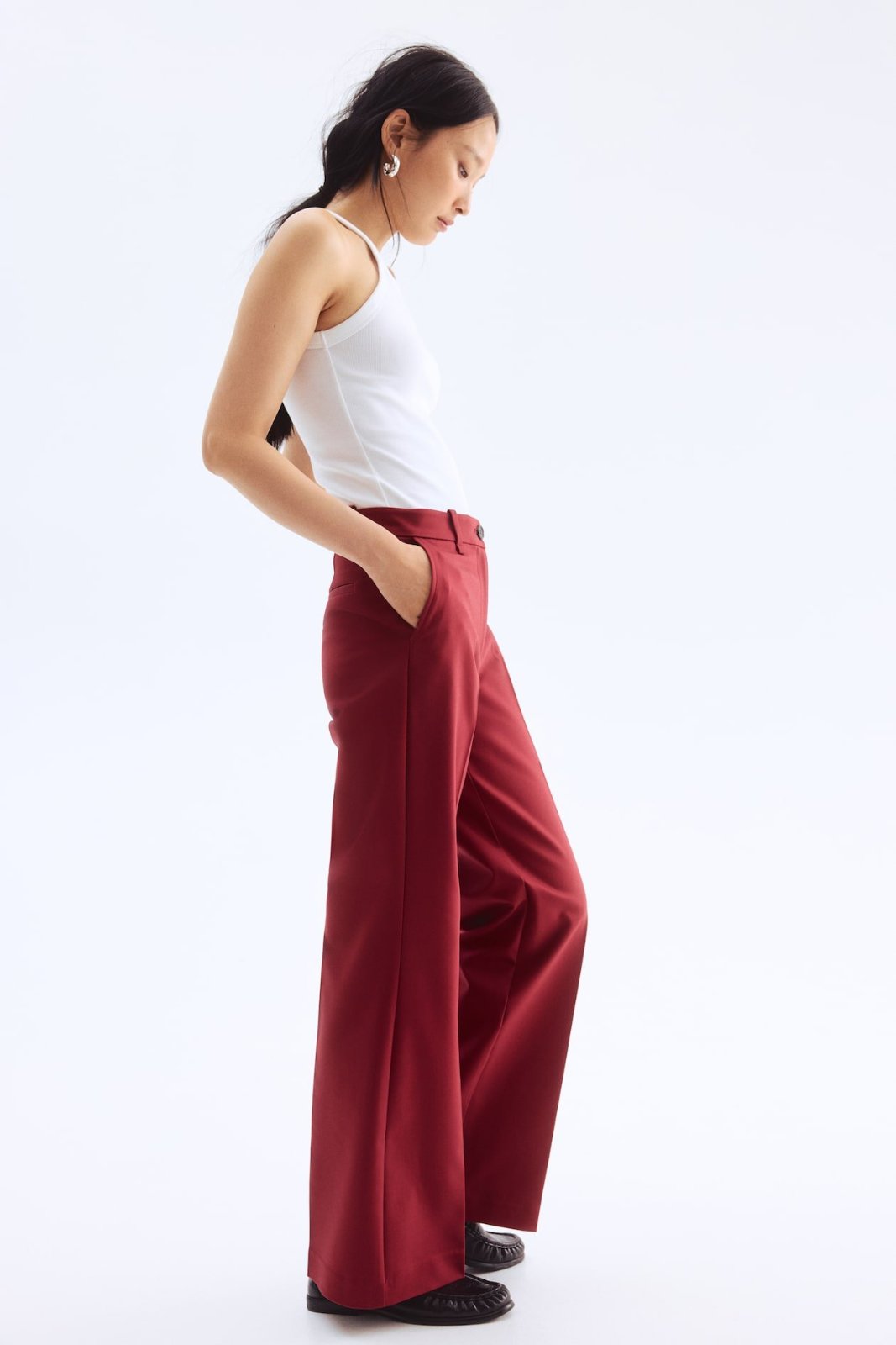 Pantalon large avec ceinture 