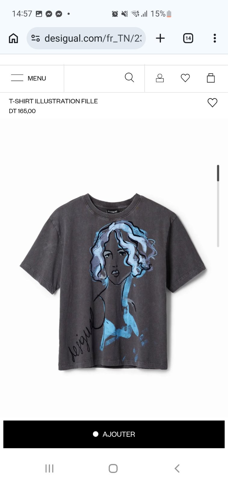 T-shirt illustration fille la marque Desigual la nouvelle collection encore sur site
