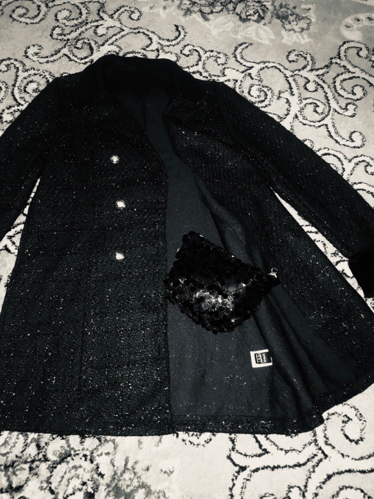 Manteau noir pailleté shein neuf 