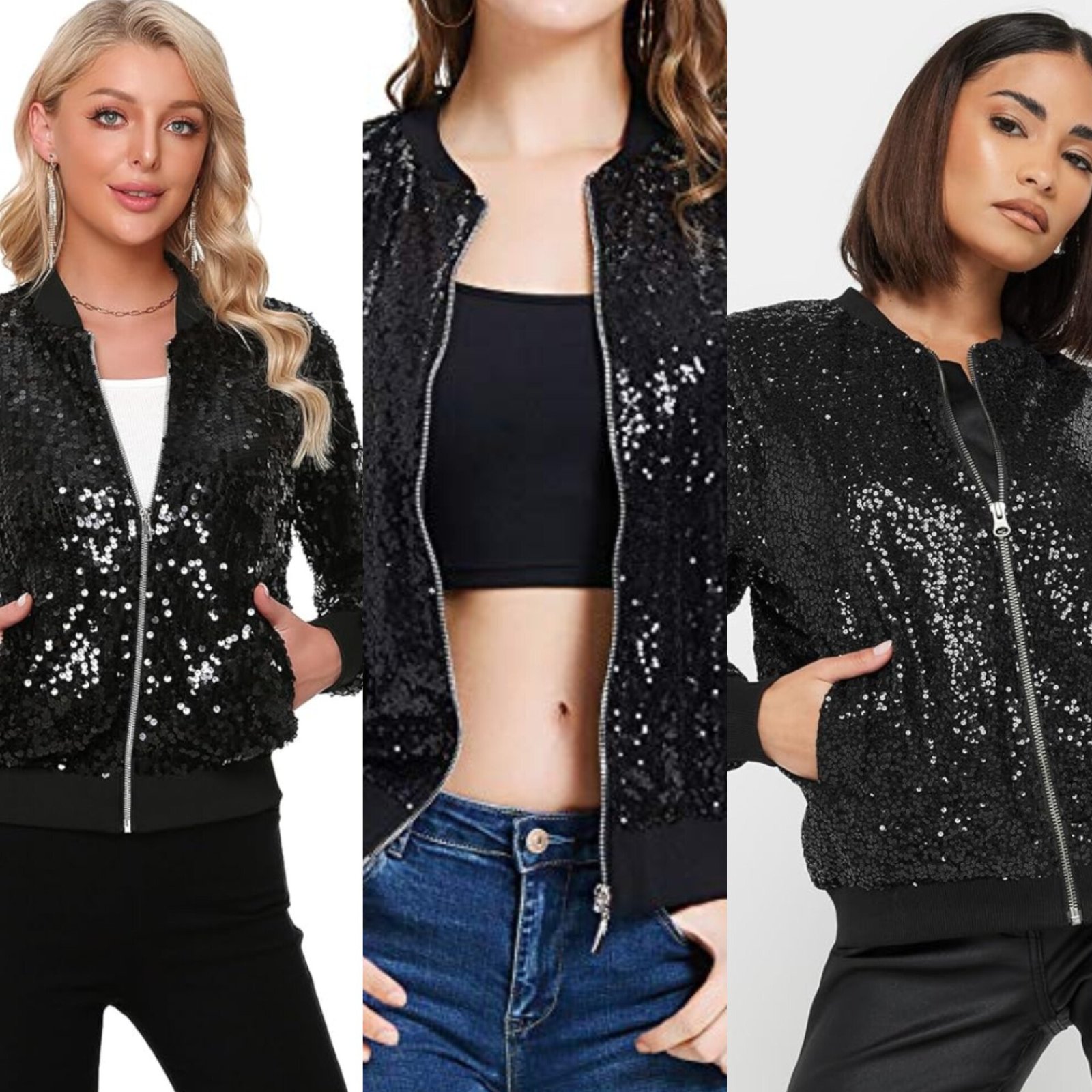 Une jolie sequin jaket noir paillétée porté une seule fois 