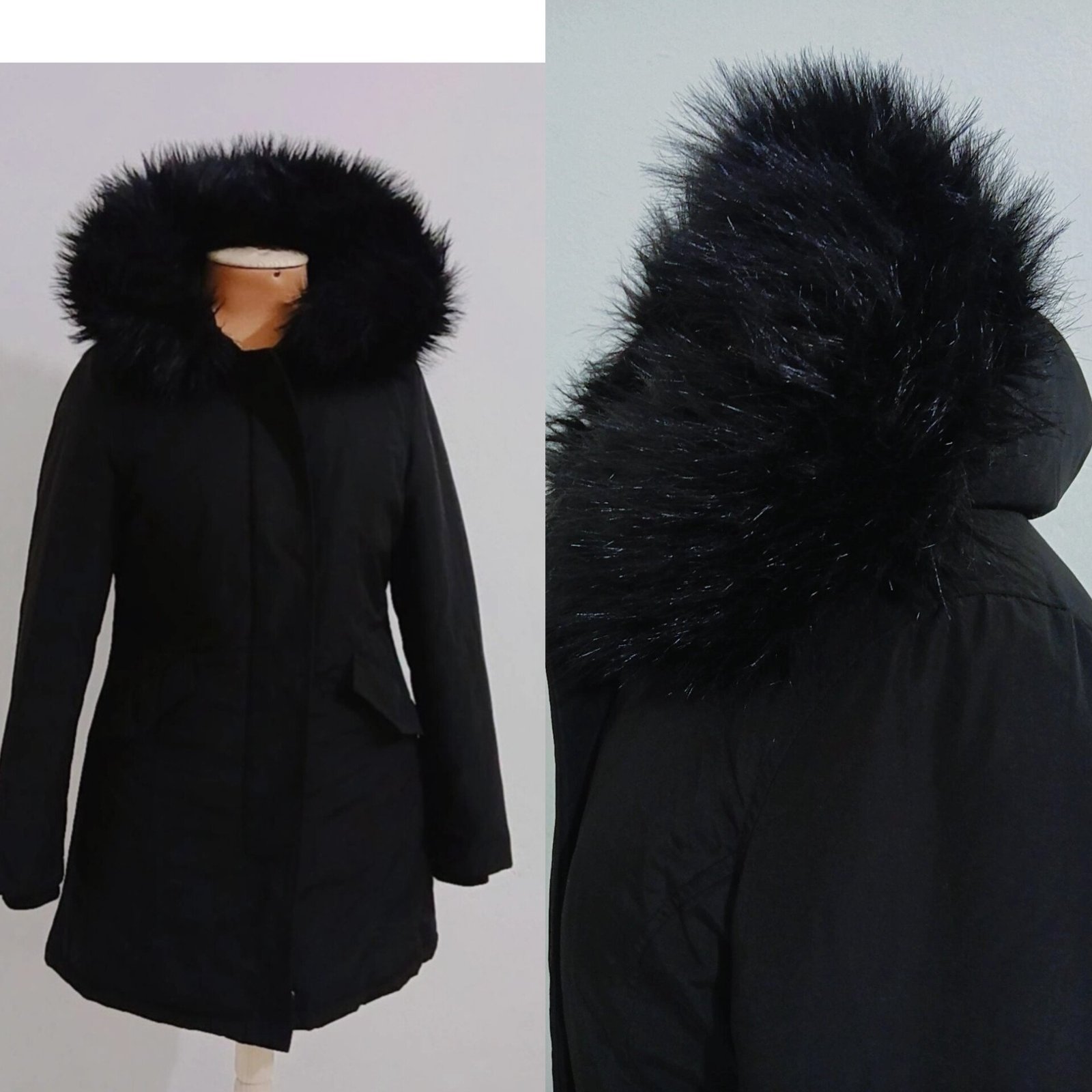 Un très joli manteau fait la forme noir imperméable état extra 0 défaut la taille M/L 